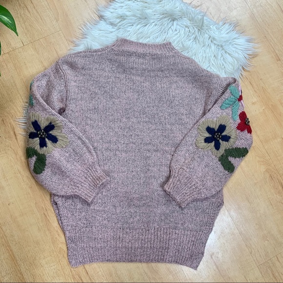ALLISON MEW YORK Aidan Pink embroidered Sweater S - Picture 3 of 12